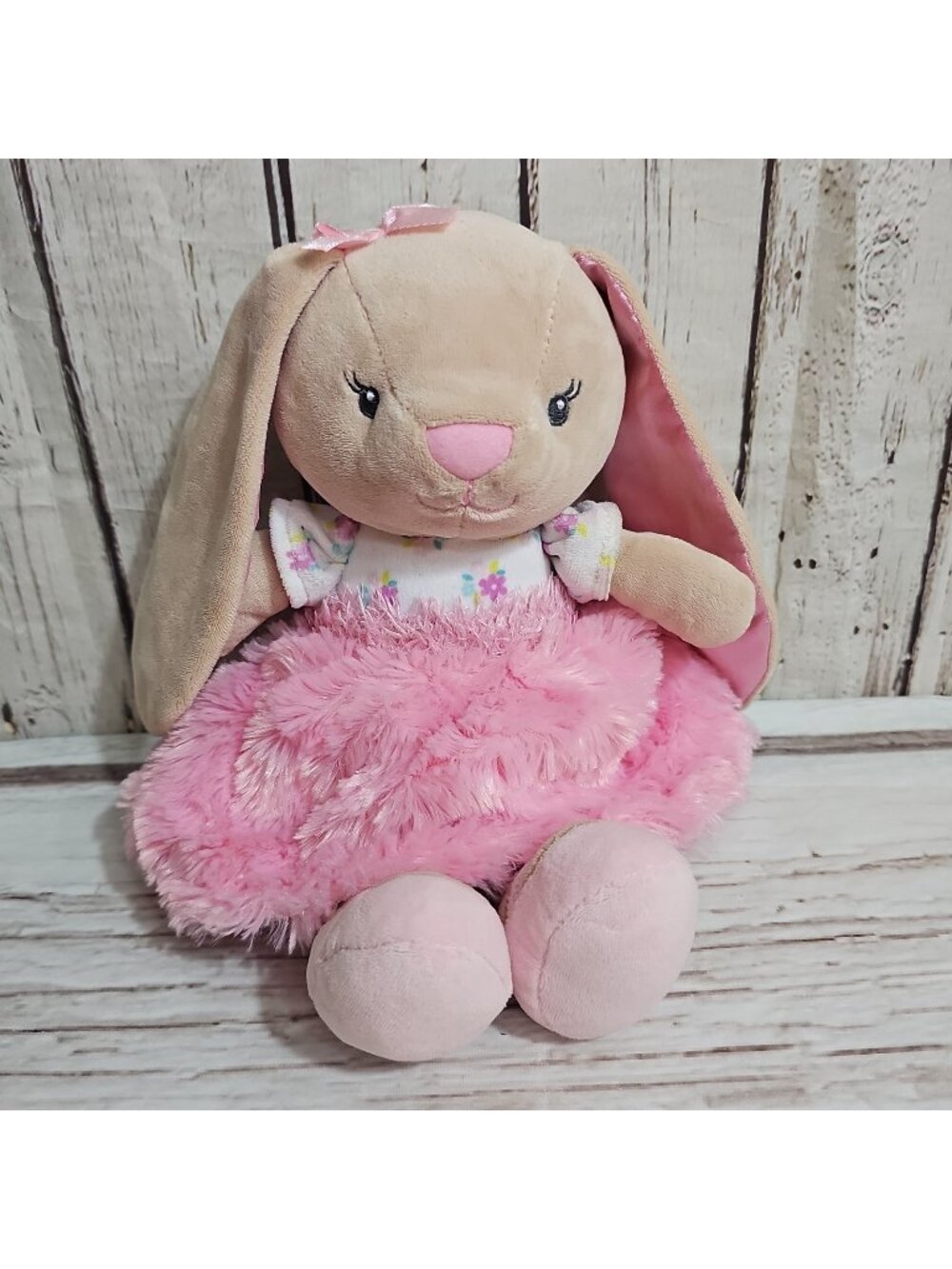 Baby Starters Plush Bunny 2016 Pink Dress Ballerina Stuffed Animal Satin Ear Toy